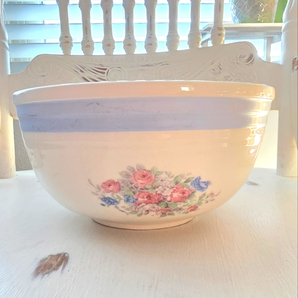 Vtg Floral Ceramic Bowl